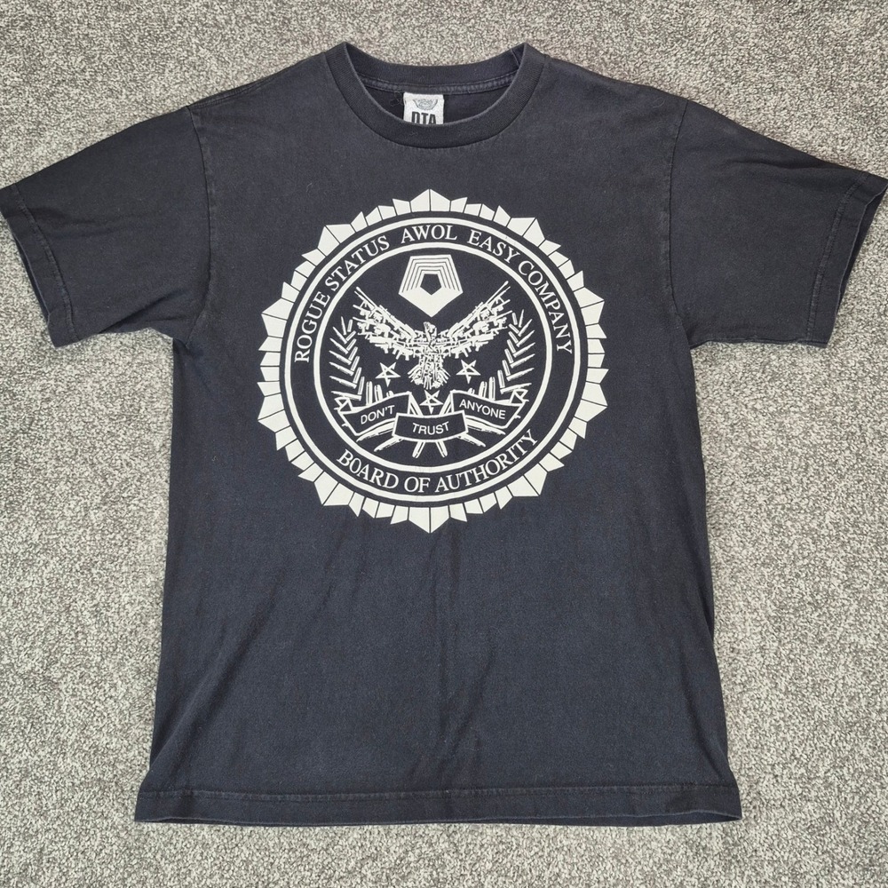 DTA Rogue Status T-Shirt Mens Medium Black Dont Trust Anyone Double Sided Y2K